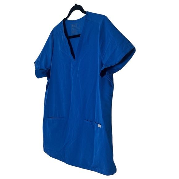 FIGS Top Women's Large Blue V-Neck Technical Collection Scrub Pockets - Picture 7 of 8